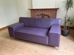Leren bank in aubergine/paarse kleur van Montel, Huis en Inrichting, Banken | Bankstellen, Ophalen, Gebruikt, 75 tot 100 cm, Tweepersoons