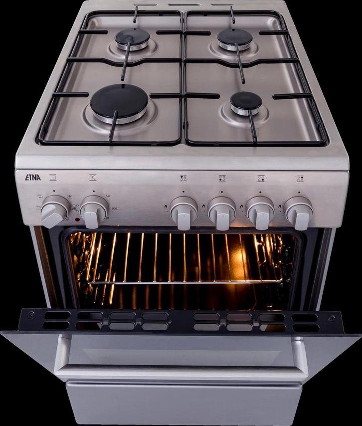 Etna Gasfornuis met Oven, Witgoed en Apparatuur, Fornuizen, Gebruikt, Vrijstaand, Gas, 4 kookzones, 85 tot 90 cm, 45 tot 60 cm