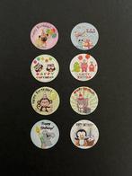 8 verschillende sluitstickers stickers kado happy birthday, Ophalen of Verzenden, Nieuw, Dier en Natuur