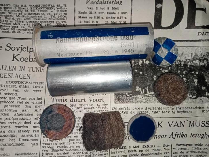WW2 Rauchspurpatrone Blau Compleet Set, Verzamelen, Militaria | Algemeen, Overige soorten, Hulzen of Bodemvondsten, Duitsland