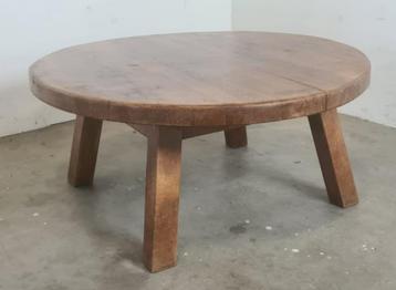 Brutalist eiken salontafel beschikbaar voor biedingen