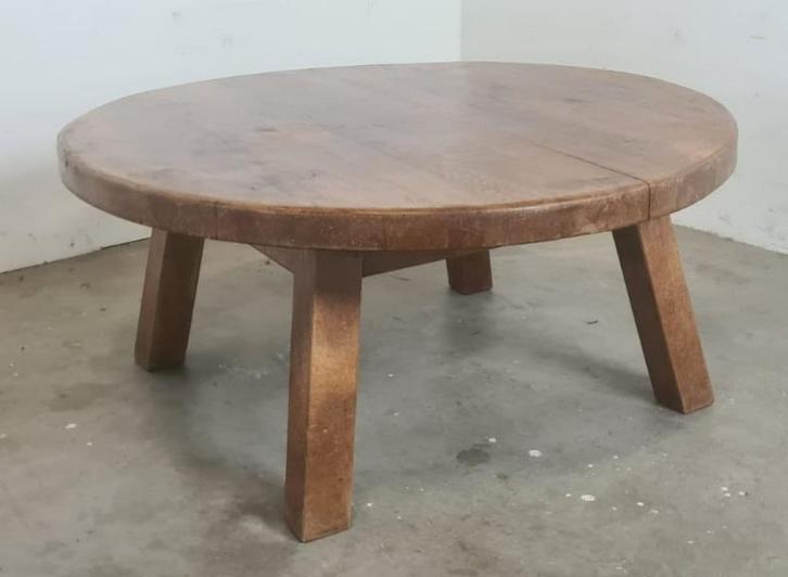 Brutalist eiken salontafel, Huis en Inrichting, Tafels | Salontafels, Gebruikt, Minder dan 50 cm, 50 tot 100 cm, 100 tot 150 cm
