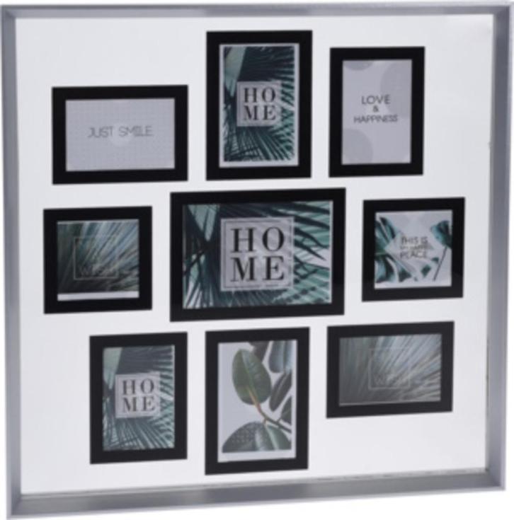 Collage fotolijst Alu Glass voor 9 foto's, Huis en Inrichting, Woonaccessoires | Lijsten, Nieuw, Verzenden