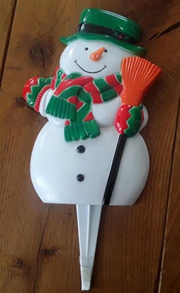 Vintage kerststeker sneeuwpop / sneeuwman  beschikbaar voor biedingen