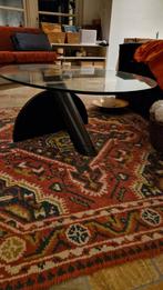 Glazen Salontafel met Uniek Onderstel, Ophalen, 100 tot 150 cm, Rond, 50 tot 100 cm