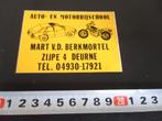 sticker deurne mart vd berkmortel auto en motor rijschool, Ophalen, Zo goed als nieuw