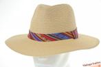 Zomer gleufhoed met Peruaanse band beige en bruin 55-61 new, Kleding | Dames, Ophalen of Verzenden, Nieuw, One size fits all, Hoed