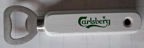 Carlsberg Flesopener hout, Verzamelen, Biermerken, Zo goed als nieuw, Flesopener, Overige merken, Ophalen of Verzenden