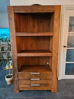 Walnoot houten wandkast Timber - 190x103x40cm, Ophalen, 100 tot 150 cm, Zo goed als nieuw, Met lade(s)