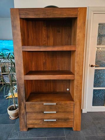 Walnoot houten wandkast Timber - 190x103x40cm beschikbaar voor biedingen
