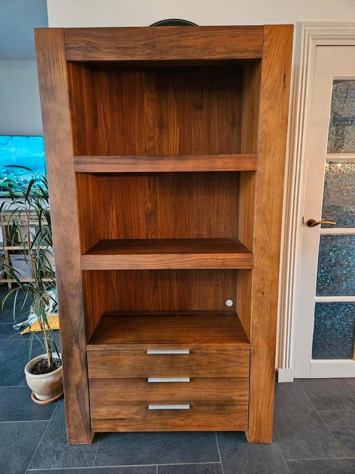 Walnoot houten wandkast Timber - 190x103x40cm, Huis en Inrichting, Kasten | Boekenkasten, Zo goed als nieuw, 100 tot 150 cm, 150 tot 200 cm