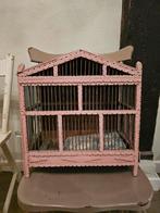 Antieke vogelkooi,  roze, Antiek en Kunst, Ophalen of Verzenden