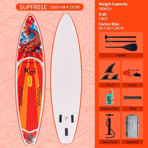 NIEUW! Opblaasbare Funwater sup 180 kg incl. accessoires set, Watersport en Boten, Suppen, Nieuw, SUP-boards, Ophalen of Verzenden