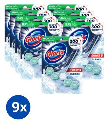 Glorix Toiletblok 9x Power 5 Bleek beschikbaar voor biedingen