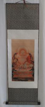 Chinese zijden rol - Happy Buddha - Giclee, Antiek en Kunst, Kunst | Litho's en Zeefdrukken, Ophalen of Verzenden