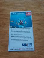 Kortingsbon voor SeaLife Scheveningen. 20 % korting, Tickets en Kaartjes, Recreatie | Dierentuinen, Kortingskaart, Drie personen of meer