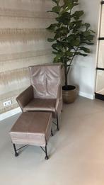 Montis Charly met hocker en 3 lederen kussens, Huis en Inrichting, Stoelen, Ophalen, Overige kleuren, Leer, Zo goed als nieuw