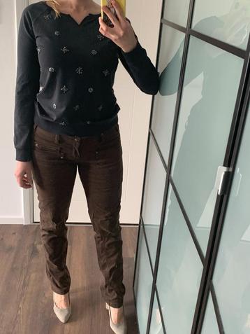 Zara zachte chocobruin bruin low rise broek pantalon maat 42 beschikbaar voor biedingen