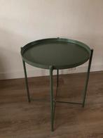 Groene Metalen Bijzettafel - Ikea, Minder dan 55 cm, Gebruikt, Metaal of Aluminium, Rond