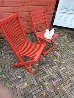 2 Leuke houten opklapbare tuinstoelen, Tuin en Terras, Tuinstoelen, Ophalen, Gebruikt, Hout, Inklapbaar