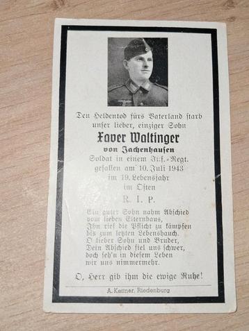Bidprentje Duitse WO2 Soldaat Infanterie Regiment beschikbaar voor biedingen