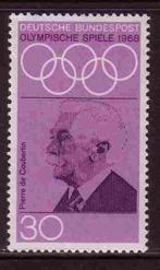 BRD 1968 563 P de Coubertin, Postfris, Postzegels en Munten, Postzegels | Europa | Duitsland, Ophalen of Verzenden, BRD, Postfris