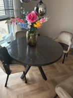 Ronde Eettafel Madison Black - Mangohoutline -Goed als Nieuw, Huis en Inrichting, Tafels | Eettafels, Ophalen, 100 tot 150 cm