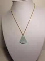 goudkleurige ketting met jade boeddha, Overige materialen, Verzenden, Nieuw, Met edelsteen