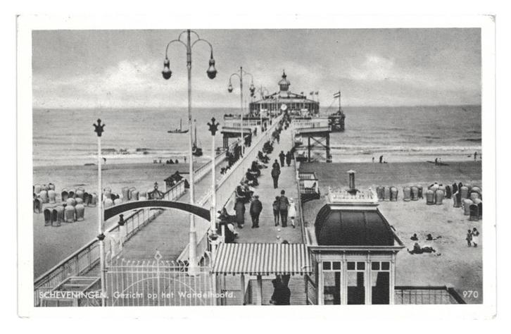 979631 Scheveningen ZH 1937 Wandelhoofd Gelopen met zegel, Verzamelen, Ansichtkaarten | Nederland, Gelopen, Zuid-Holland, 1920 tot 1940