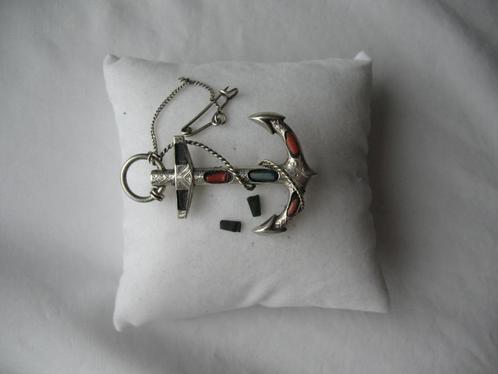 Victoriaans Schotse Anker Broche Zilvertone Vintage, Sieraden, Tassen en Uiterlijk, Antieke sieraden, Broche, Overige materialen