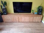 Mooi massief teakhouten dressoir/tv-meubel, 2 laden 4 deuren, Ophalen, Gebruikt, Teakhout, 200 cm of meer
