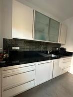 Complete witte keuken met zwart gemailleerd blad. Izgs, Gebruikt, Wit, Ophalen of Verzenden, Hoogglans of Gelakt