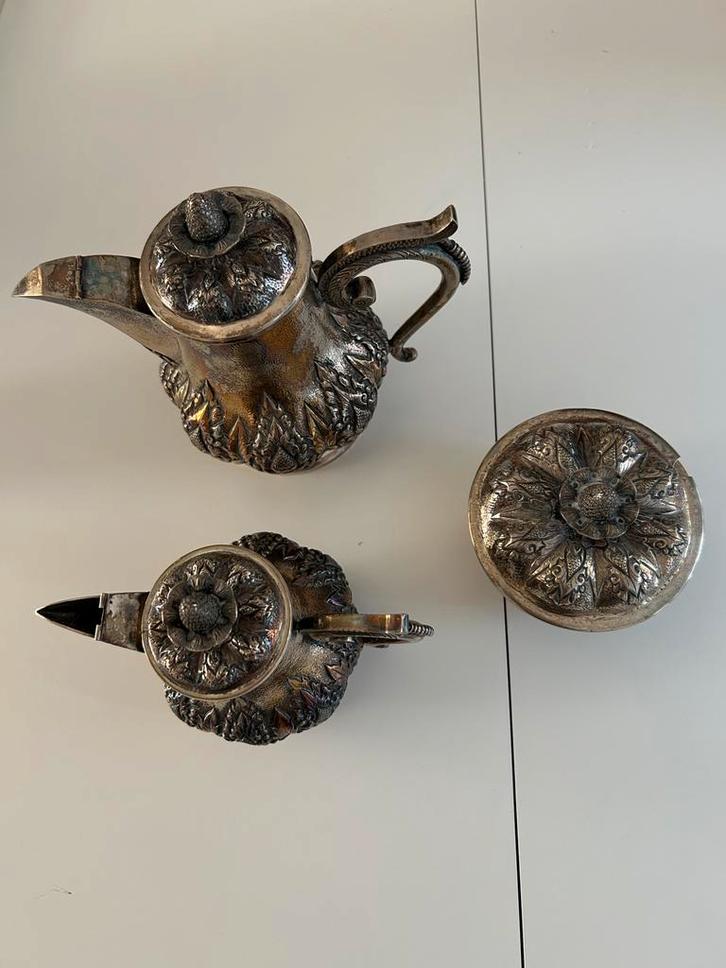 Djokja zilveren koffie servies, Antiek en Kunst, Antiek | Goud en Zilver, Zilver, Ophalen of Verzenden
