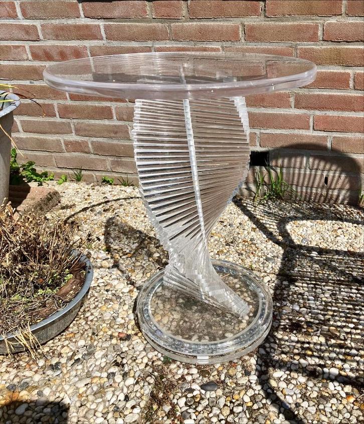bijzettafels, Huis en Inrichting, Tafels | Bijzettafels, Zo goed als nieuw, Overige vormen, 45 tot 60 cm, Minder dan 55 cm, Kunststof