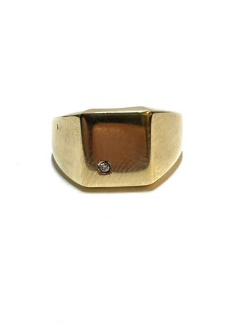 14k gouden ring met een zirkonia beschikbaar voor biedingen