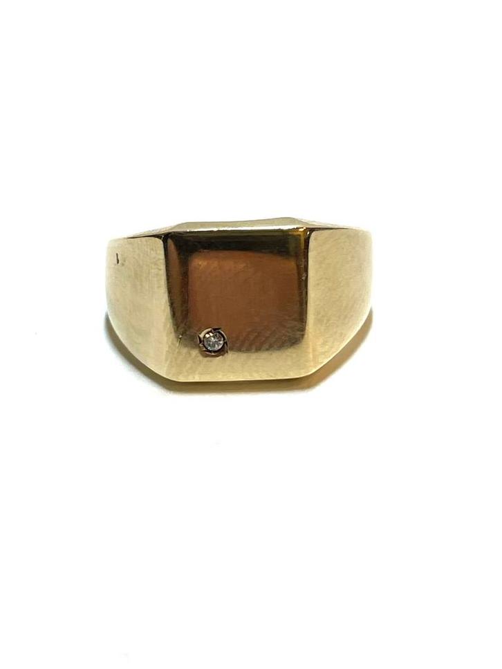 14k gouden ring met een zirkonia, Sieraden, Tassen en Uiterlijk, Ringen, Zo goed als nieuw, Dame of Heer, Kleiner dan 17, Goud