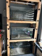 Kweekstelling met 3 aquariums 90 cm stelling, Ophalen, Zo goed als nieuw, Leeg aquarium