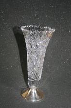 Kristallen vaas op zilveren voet zilver, Antiek en Kunst, Ophalen of Verzenden, Zilver