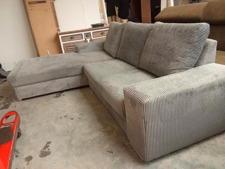 Ribstof hoekbank 280x190cm nu €399,-, Huis en Inrichting, Fauteuils, Zo goed als nieuw, 150 cm of meer, Ophalen of Verzenden