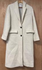 Mango Italian Wool elegante lange wollen jas creme - Maat S, Ophalen of Verzenden, Zo goed als nieuw, Maat 36 (S), Beige
