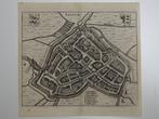 gravure plattegrond Sneek Friesland Guicciardini 1652, Boeken, Atlassen en Landkaarten, Nederland, Gelezen, Voor 1800, Landkaart