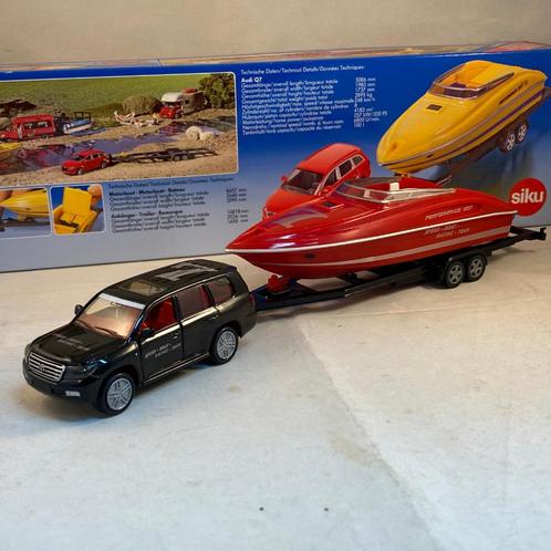 Siku 2543 - Auto Met Boottrailer En Boot 1:55, Hobby en Vrije tijd, Modelauto's | Overige schalen, Nieuw, Auto, Verzenden
