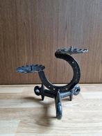 gietijzeren kaarsenstandaard met hoefijzer, Ophalen, Gebruikt, Zwart, Metaal