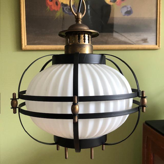 Hanglamp, Massive, België, vintage, jr 60, zeer netjes, Huis en Inrichting, Lampen | Hanglampen, Zo goed als nieuw, 75 cm of meer