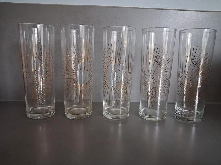 Federale Glass Atomic Starburst Longdrinkglas, Verzamelen, Glas en Borrelglaasjes, Gebruikt, Frisdrankglas, Ophalen of Verzenden