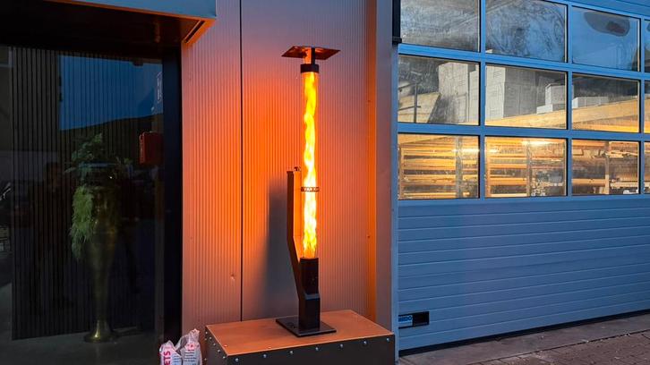 Pelletkachel Flame Tower, Tuin en Terras, Terrasverwarmers, Zo goed als nieuw, Ophalen of Verzenden