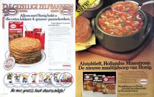 5 vintage advertenties reclames Honig 1980 eten, Verzamelen, Merken en Reclamevoorwerpen, Gebruikt, Verzenden