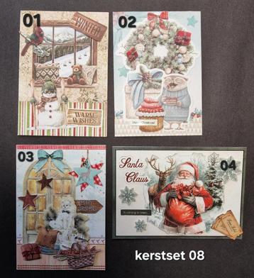 Set nr. 08  met 4 gezellige Kerstkaarten beschikbaar voor biedingen