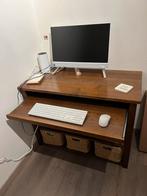 Donker eiken computer bureau, massief eiken, Ophalen