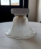 Vintage plafondlamp plafoniere Holophane sierlijk glazen kap, Ophalen of Verzenden, Zo goed als nieuw, Glas